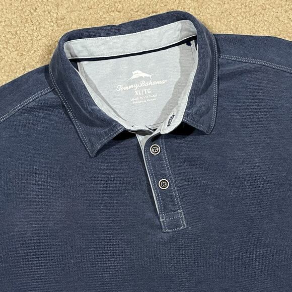 Tommy Bahama Mens Shoreline Surf Polo Shirt Blue Size XL - Picture 2 of 5